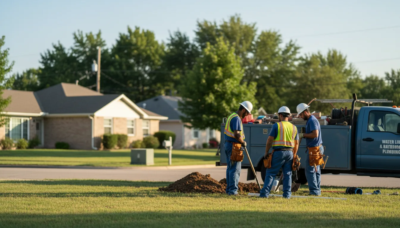 Residential water line and bathroom plumbing service in Lincoln, KS